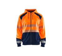 Sweatshirt Ã capuche zippÃ© haute visibilitÃ© Blaklader Orange 4XL