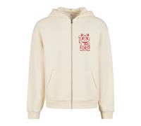 Sweatshirt à capuche zippé Mister Tee Good Luck Cat Blanc 2XL
