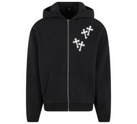 Sweatshirt Ã capuche zippÃ© Mister Tee Mary Cross Fluffy Noir 2XL