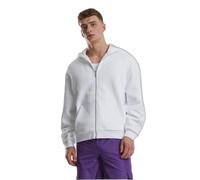 Urban Classics Sweat à capuche zippé Fluffy Zip Homme moelleux, coupe surdimensionnée Blanc XL