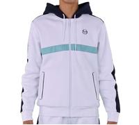 Sweatshirt à capuche zippé Sergio Tacchini Ginnico blanc et bleu.-XL S