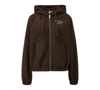 Sweatshirt à capuche zippée en polaire femme QS Marron XS