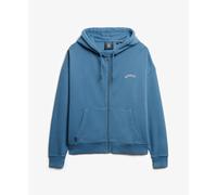 Sweatshirt à capuche zippée femme Superdry Logo Essential Bleu XL