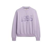 Superdry Sweatshirt Femme Varsity – col rond, appliqué en satin – Violet XS