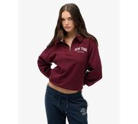 Sweatshirt Ã col rond zippÃ© femme Superdry Athletic Essentials Rouge L