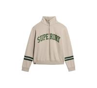Superdry Sweat-shirt Athletic Essentials col zippé à motif appliqué greige/vert Taille L