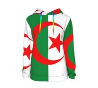Sweatshirt Algérie Oversize Algérie Drapeau Lettres Graphiques Pull Col Rond Manches Longues Coupe Ample Sweat Vêtements Women Sweatshirt du S Au XXL