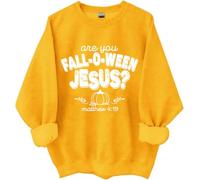 Sweatshirt Are You Fall O Ween Jesus, chemise Are You Fall O Ween Jesus, chemises citrouille d'Halloween pour femme et homme, jaune, 3XL