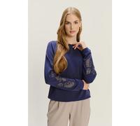 Sweatshirt avec broderies dÃ©coratives sur les manches femme Greenpoint Bleu XL