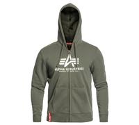 Sweatshirt Basic Zip Hoody Alpha Industries - Dark Olive 3XL
