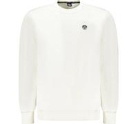 Sweatshirt blanc pour homme - manches longues, col rond, application du logo, taille : S Couleur : Bianco