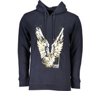 Sweatshirt bleu pour hommes - sweat à capuche gratté avec impression & logo, taille : S Couleur : Blu