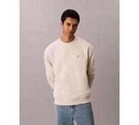 Calvin Klein LS EU 350TERRY Monogramme CN SWTSH LV04RC296G Sweat-Shirts, Blanc (Craie), M