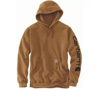 Carhartt Sweat à capuche Midweight Sleeve Logo – Brun – Taille S – Homme