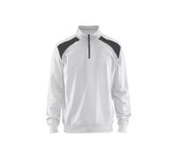Sweatshirt col camionneur bicolore Blaklader Blanc 2XL