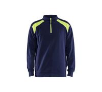 Blaklader 33531158 DEMI-ZIP 2 TONS, Bleu marin/jaune, taille XXL