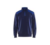 Sweatshirt col camionneur bicolore Blaklader Bleu S
