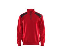 Sweatshirt col camionneur bicolore Blaklader Rouge 3XL