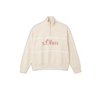 Sweatshirt col camionneur zippÃ© avec logo femme s.Oliver Beige 38