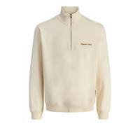 Jack & Jones Sweatshirt Norrebro Emb - demi-zip Beige L Homme