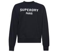 Superdry Sweatshirt Sport Luxe Loose col rond manches longues coton brossé Noir XS Femme