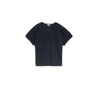 Sweatshirt col V structurÃ© manches courtes femme Tom Tailor Bleu 2XL