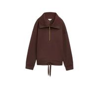 Sweatshirt col zippÃ© scuba femme Tom Tailor Marron L