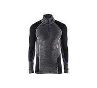 Blakläder Sweatshirt col zippé Warm 100% mérinos Gris femme 4XL
