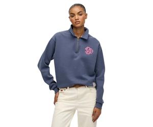 Sweatshirt collet half Zip femme Superdry Sd&co Neon Bleu XL