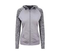 Sweatshirt contrastÃ© zippÃ© femme Just Cool Zoodie Gris L