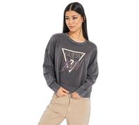 Sweatshirt coton col rond femme Guess Icon Noir M