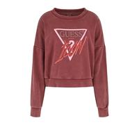 Sweatshirt coton col rond femme Guess Icon Rose L