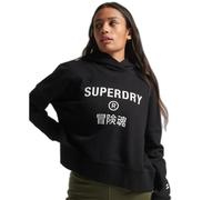 Superdry Code Core Sport Crop Box Hoodie Noir XL Femme