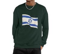 Sweatshirt Décontracté À Col Rond en Polaire Israël Drapeau National Pull Homme pour Le Travail Le Sport Et Les Loisirs Toutes Saisons Couple