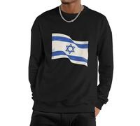 Sweatshirt Décontracté À Col Rond en Polaire Israël Drapeau National Pull Homme pour Le Travail Le Sport Et Les Loisirs Toutes Saisons Couple