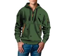 Sweatshirt décontracté à demi-fermeture éclair pour homme - Sweat à capuche | Sweat à capuche court léger et doux à manches longues et col rond, veste confortable essentielle pour un usage quotidien