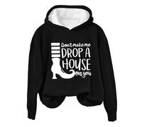 Sweatshirt décontracté à manches longues pour femme avec imprimé « Of The Witch And Her Of Dog », Noir , XXL