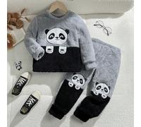 Sweatshirt décoratif en peluche de panda garçon, conçu pour les garçons de 4 à 7 ans, idéal pour l'automne, l'hiver et le printemps lors d'activités extérieures, à l'école et pour les sports. Le sweat