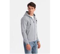 Sweatshirt Dézippé à Capuche - Ombre - Homme - Gris - Manches Longues - Col Capuche S