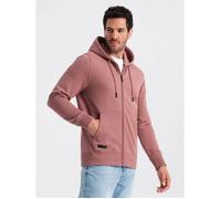 Sweatshirt Dézippé à Capuche - Ombre - Pour Homme - Rose foncé S