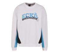 Ecko Unlimited Sweat-shirt 'Drap' bleu / noir / blanc, Taille L