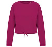 Sweatshirt écoresponsable à col rond oversize crop femme Native Spirit Violet L