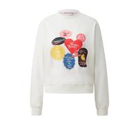 Sweatshirt en molleton doux avec imprimÃ© original femme QS Blanc XL