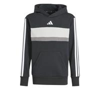 adidas Mixte Enfant Seasonal Essentials Tiberio 3 Stripes Fleece Hoodie Sweatshirt, Black/White/Grey Two, 13-14 Years