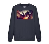 Sweatshirt Enfant Bleu Dragon Crache Feu Fantastique Chevalier