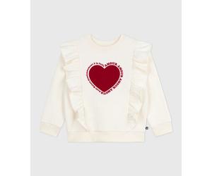 Sweatshirt enfant en coton imprimé Petit Bateau - écru - Taille 12 ans 12A blanc cassé