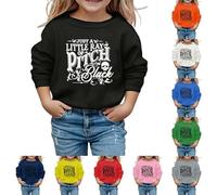 Sweatshirt Enfant Fille Imprimé Fantôme Halloween Sweater Kawaii Oversize Sweat À Manches Longues avec Lettres Imprimées Crop Vêtements Enfants Mode Extérieur Sport École,13-14 Ans