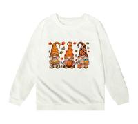 Sweatshirt Enfant Fille Imprimé Fantôme Halloween Sweater Kawaii Oversize Sweat À Manches Longues avec Lettres Imprimées Crop Vêtements Enfants Chauds Casual Extérieur Sport École,9-10 Ans
