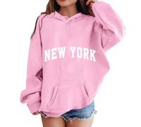 Sweatshirt Enfant Fille Plus Sweat Capuche en Velours Mignon Imprimé Cartoon Printemps et Automne Décontracté Pull Col Rond Coton Gym Jogging Running Course Survêtement Hiver