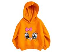 Sweatshirt Enfant Fille Poncho Plaid Oversize en Polaire Mignon Imprimé Cartoon Tie-Dye Pulls Col Rond Sweater Gym Jogging Running Course Survêtement pour Enfants 2-7 Ans